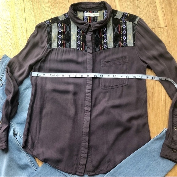 URBAN OUTFITTERS PURPLE EMBROIDERED SHIRT - S - Picture 7 of 9